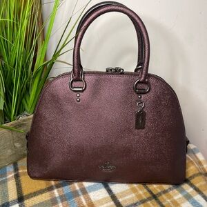 Coach Metallic Burgundy Satchel